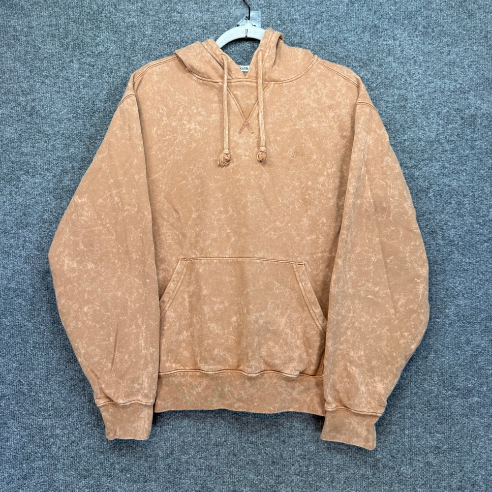 Katin Hoodie Mens Medium Orange Tan Acid Wash Surf Heritage Pullover Fleece